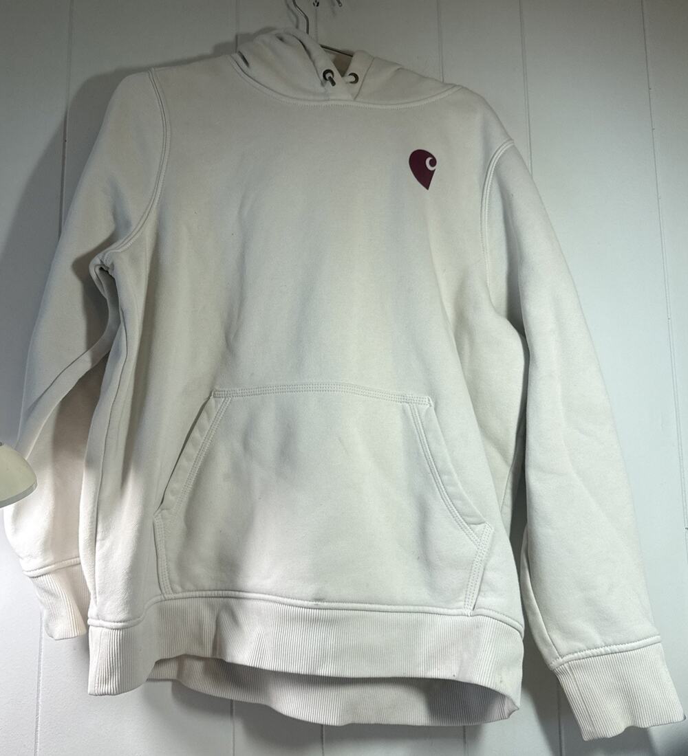 Carhartt Logo Sleeve Hoodie XL (16-18) Tan And Purple LL
